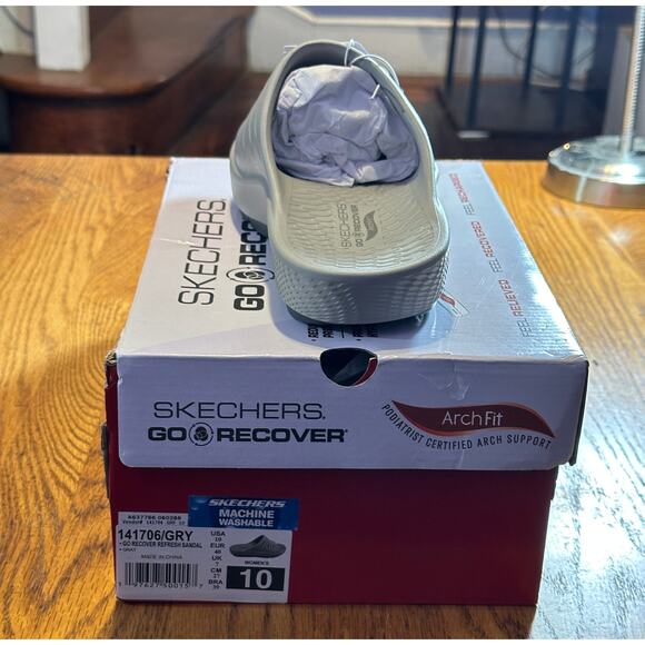 Brand New Skechers GO RECOVER Arch Fit Sandals - Grey - Picture 5 of 11
